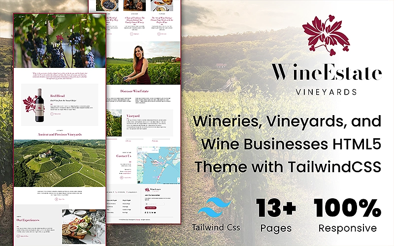 WineEstate - Wineries, Vineyards, Liquors and Wine Businesses HTML5 Theme with Tailwind CSS | Premium Website Templates & Themes | Travolgi Themes WineEstate - Wineries, Vineyards, Liquors and Wine Businesses HTML5 Theme with Tailwind CSS | Premium Website Templates & Themes | Travolgi Themes