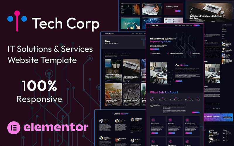 Tech Corp - Elementor Kit for Digital Business Services and IT Software Wordpress Template | Premium Website Templates & Themes | Travolgi Themes